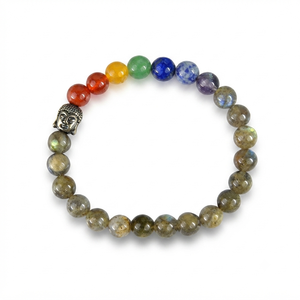 Bracelet bouddha en labradorite de haute qualité, perles des sept chakras, cadeau romantique, bijoux à la mode pour hommes et femmes, méditation énergétique - Product Image 6