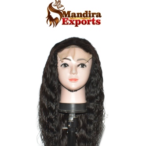Extensiones de Cabello Humano Remy Indio Natural Ondulado sin Procesar 100% Cabello de Templo Premium Fusion Wig con Doble Trama a Máquina - Product Image 2