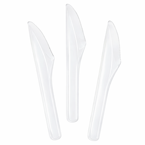 Premium <b>Disposable</b> Plastic Cutlery 158x25mm Clear Heavy Duty Serrated Knives Bulk Catering <b>Tableware</b> For Takeaway Restaurant - Product Image 6