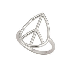 แหวนดีไซน์เก๋รูปหยดน้ำสัญลักษณ์สันติภาพ เงินแท้ 925 สไตล์โบฮีเมียน เรียบหรู ดูดี เหมาะสำหรับงานหมั้นและงานแต่งงาน - Product Image 1