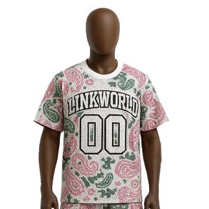 Customized Summer Shorts <b>Set</b> Oversized American Style Printed Tee Shirt And Breathable Shorts Trendy <b>Two</b>-<b>Piece</b> Outfit - Product Image 4