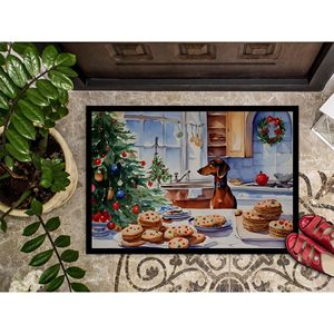 Felpudo antideslizante de galletas navideñas Dachshund, 24H X 36W, alfombra de pila baja para interiores y exteriores, alfombrilla de entrada lavable para puerta delantera - Product Image 3