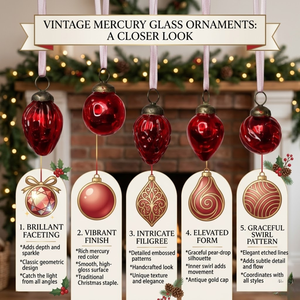 VIXM-50315 <b>Mini</b> Glass <b>Christmas</b> Ornament | Modern Bauble | Red Wine Clear | Gold Turquoise | <b>Tree</b> Decoration | Home Decor - Product Image 5