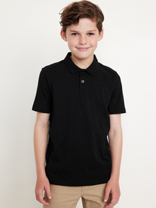 Chemise polo en coton tricoté pour garçons, uniforme scolaire primaire, jaune, noir, rouge, bleu, pour enfants de 2 à 16 ans - Product Image 1