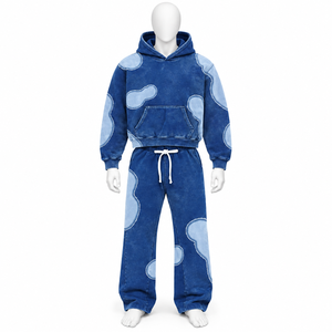 Men Hip Hop <b>Hoodie</b> Sweatpants Tracksuit Set <b>Black</b> Red Flame Print <b>Zip</b> <b>Up</b> 2 Piece - Product Image 6