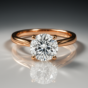 Elegant Design 14k Rose Gold Engagement <b>Ring</b> Classic Proposal <b>Ring</b> With Round Cut Moissanite Diamond Wedding Jewelry Gift - Product Image 1