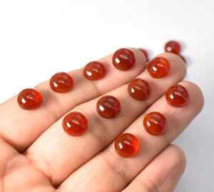 Granate Hessonita Natural, Cabujón Redondo, Base Plana, Calibrado, Lote de Gemas al por Mayor Disponible, 10 mm, Gema Suelta para Joyería - Product Image 2