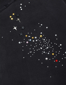 Men Full Zip Winter Hoodie Rhinestone <b>Star</b> <b>Design</b> Custom Logo Wholesale Bling Crystal Embellished Eco-Friendly Street Style - Product Image 2