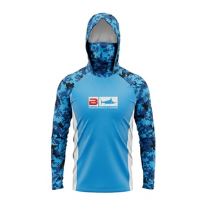 2025 nuevo verano manga larga con capucha traje de pesca poliéster transpirable con protección UV OEM ODM camisa de pesca - Product Image 5