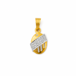 Pendentif de créateur en or jaune 18 carats avec diamants pour hommes et femmes, finition polie, géométrique, pour les fêtes, les mariages, le quotidien, cadeau, bijoux - Product Image 2