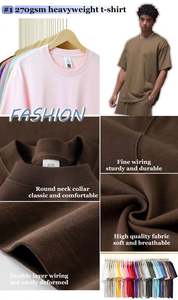 Camiseta de Alta Calidad, Personalizada, 400 g/m², Gruesa, Extra Grande, 100% Algodón, para Hombre y Mujer, Ropa Urbana, Uso Diario - Product Image 3