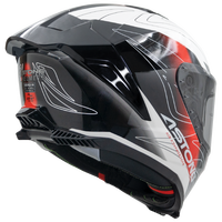 Casques Astone GT6 PLUS WAVES BLANC / ROUGE Nouveau casque intégral ABS pour hommes Certifié ECE22.06 Garantie 1 an Tailles XS-2XL