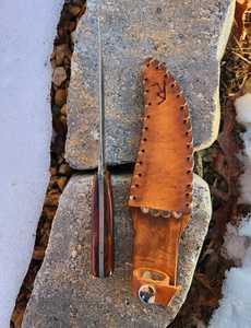 Carbon Steel Hunting Knife Drop Point Blade Wood Handle Bevel Edge 0.6mm Thickness DIY <b>Craft</b> <b>Tool</b> - Product Image 5