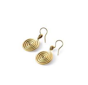 Boucles d'oreilles pendantes uniques en fil de laiton abstrait, design moderne et classique, faites à la main, unisexe, pour soirée, cadeau, en promotion - Product Image 2