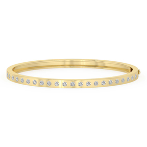 Best Quality 14k Solid Gold <b>Bracelet</b> Comes With Brilliant Round Cut Lab Grown Diamond Openable <b>Bangle</b> <b>Bracelet</b> Handmade Jewelry - Product Image 1