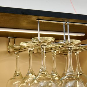 Premium Modern Radiance Home <b>Bar</b> Cabinet with Drawer Elegant Cream Finish Wine Storage Organizer for Living Room Dining Area - Product Image 2