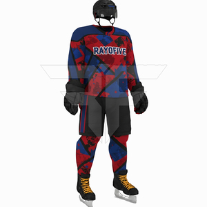 Maillot de hockey sur glace personnalisé avec logo imprimé, vêtements d'équipe de hockey sur glace, maillot de hockey sur glace à séchage rapide, designs de maillots de hockey sur glace bleus - Product Image 1