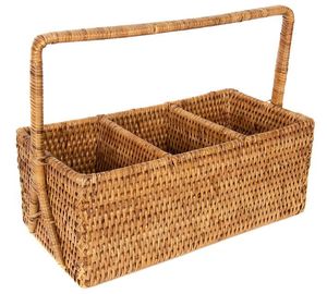 Handmade Rattan Storage Basket Caddy For Coffee Station Organization Tea Accessories And <b>Sugar</b> <b>Packet</b> Storage - Product Image 5