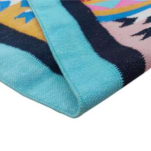 Tapis en coton à motifs Kilim intemporel pour entrée de studio de yoga ou zones de cuisson 047 - Product Image 4