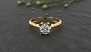Anillo Solitario de Oro Sólido de 10K Hecho a Mano, Diseño Personalizado, Diamante Cultivado en Laboratorio VVS1, Anillo de Compromiso Clásico para Ella, Regalo para Mamá, Fiesta - Product Image 4