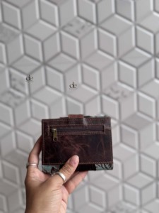 New Design Real Cowhide Fur Leather Clutch Carving Stylish Multi Uses Western Hot Sale Real Cowhide <b>Small</b> <b>Wallets</b> for Women - Product Image 3