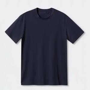 T-shirt en coton décontracté pour homme, col rond, manches courtes, uni, personnalisation de la marque, vêtements en gros - Product Image 5