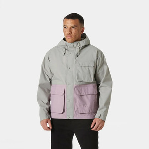 Chaqueta con Capucha para Hombre, Resistente al Viento, Diseño de Bloques de Color, Corte Holgado, Estilo Casual, Forro Polar, 100% Algodón, Ecológica, Ropa de Invierno - Product Image 1