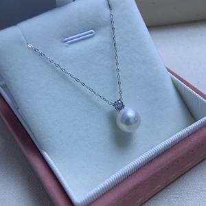 Collier de perles d'eau douce naturelles Zhuji 9-11 mm, style classique de la reine, Aurora Edison rond avec des défauts extrêmement fins, argent S925 - Product Image 3