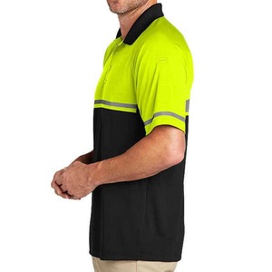 Polo de travail personnalisé en polyester, imperméable, réfléchissant, haute visibilité, t-shirt de sécurité aux couleurs fluorescentes - Product Image 5