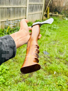 Custom Full Tang Damascus Steel Hunting Camping Bearded <b>Axe</b> Micarta Handle Tomahawk Real Hatchet with Leather Sheath, Ideal Gift - Product Image 4