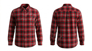 Chemise habillée en flanelle à carreaux personnalisée OEM ODM, manches longues, décontractée, à boutons, pour le travail, l'extérieur, le bureau, col classique - Product Image 5