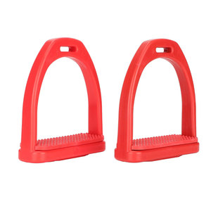 Estribos de Plástico Rojos con Superficie Texturizada, Equipo de Equitación, Estribos Ligeros de Aluminio Azul con Absorción de Impactos - Product Image 1