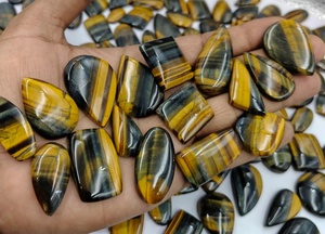 Piedras Sueltas de Ojo de Tigre Marrón Natural Pulido, Corte Oval/Pera, Cabujón, para Fabricación de Joyas, Venta al Por Mayor - Product Image 2