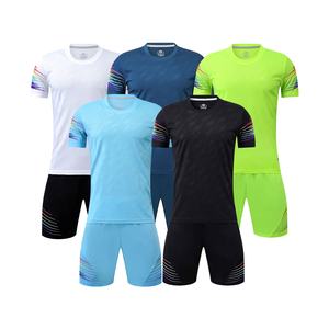 Maillots de football bleu ciel respirants à prix d'usine, vente en gros, uniformes d'entraînement pour adultes, kit d'équipe à séchage rapide, manches courtes - Product Image 5