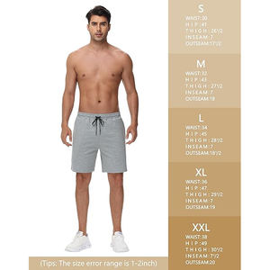 Shorts amples en molleton avec cordon de serrage et poches, bas décontractés en coton épais, 100 % coton, couleur unie, chauds et confortables pour l'hiver - Product Image 4