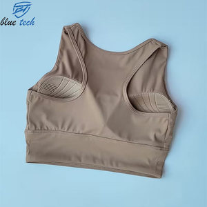 Women's Simple Sleeveless Yoga Sports <b>Bra</b> High for Breathable Crisscross <b>Straps</b> Front Logo Plus Size Gym Workout Activewear - Product Image 6
