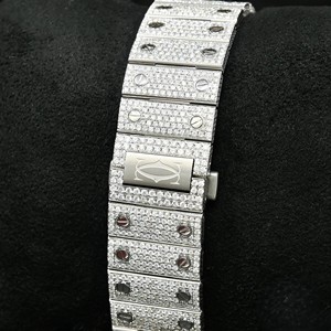 นาฬิกาหรู Cartier รุ่น Iced Watch ตัวเรือนสแตนเลสประดับเพชรโมอิสซาไนต์ ระบบอนาล็อก กลไกจักรกล ขนาด 41 มม. หน้าปัดกระจก ดีไซน์ฮิปฮอป สายแบบพับได้ - Product Image 2