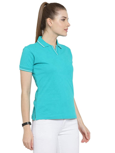 Polo décontracté haut de gamme pour femme, tissu respirant et doux pour la peau, manches courtes, col boutonné, idéal pour les loisirs quotidiens - Product Image 3