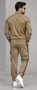 Conjunto Deportivo Caqui para Hombre, Manga Larga, con Cordón, Ropa Casual, Color Sólido, 100% Algodón, Transpirable, Atuendo de Invierno, Ropa Urbana Informal - Product Image 2