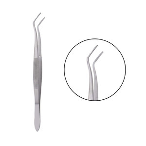 Pinzas dentales de algodón Meriam Foil, alicates de vendaje con punta angulada dentada, fórceps de acero inoxidable, quirúrgicas, manuales, CE - Product Image 3