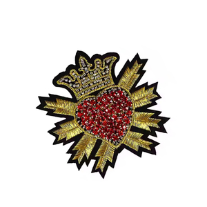 Patchs brodés personnalisés avec motifs floraux et cœurs, décorations en perles, 3D thermocollants pour sweats à capuche, streetwear, production en gros - Product Image 6