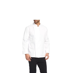 Uniforme de Chef de Manga Larga Blanco para Hombre, 100% Algodón, Cierre de Botones, Uniforme de Restaurante, Alta Calidad, Transpirable - Product Image 1