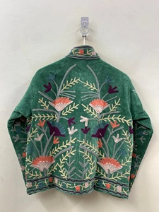 Top Quality Women Suzani Embroidered Velvet Jacket Floral Ethnic Fashion Wholesale <b>Coat</b> Floral Suzani Embroidered - Product Image 2