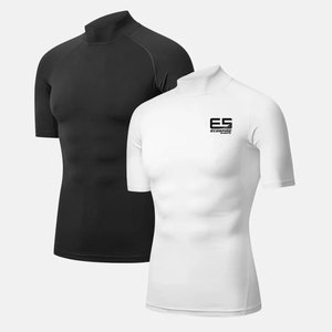 เสื้อยืดผู้ชายดีไซน์ใหม่คุณภาพสูง แบบสวมใส่สบาย กระชับรูปทรง ขายดี แห้งเร็ว ระบายอากาศได้ดี ผลิตจากผ้าสแปนเด็กซ์/โพลีเอสเตอร์ - Product Image 5