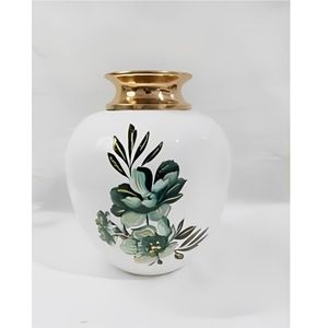 Jarrón de Metal Esmaltado de Lujo Hecho a Mano, Diseño Floral Vintage con Aves, Estilo Chinoiserie, Centro de Mesa, Maceta Decorativa Grande para el Hogar - Product Image 4