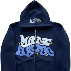 Tendances 2026 : Sweat-shirts à capuche zippés personnalisés avec impression en relief, en mélange de coton épais, faible MOQ disponible, modèles légers - Product Image 1