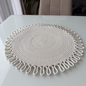 Black And White Designer Macrame Placemats for Dining Tables Boho Table Decor and Modern Home Styling Use Wholesale From India - Product Image 4