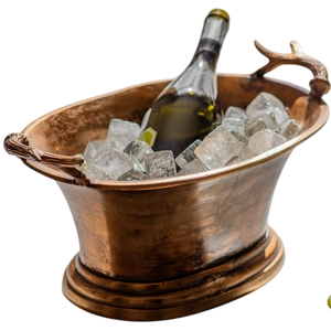 Cubo de hielo con pedestal de plata antigua para champán y vino, con asas, para decoración de bares y fiestas de boda - Product Image 6