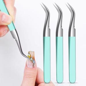 Precision Stainless Steel Tweezers with Smooth Tip for Manicure and Detailed <b>Nail</b> Art Application - Product Image 6