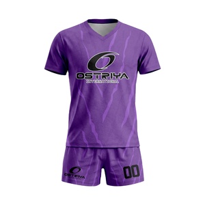 Nouveau style, uniforme de football unisexe à manches courtes, col en V, couleur unie imprimée, taille personnalisée, respirant, séchage rapide, logo avant, service OEM - Product Image 1